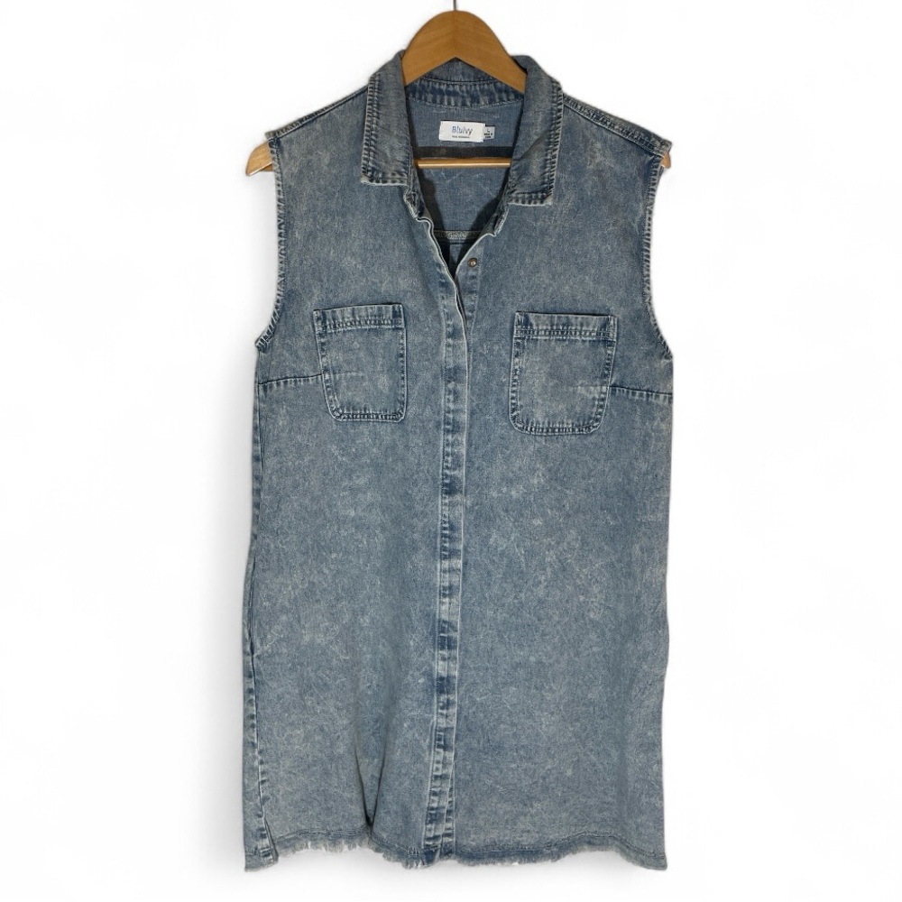 C7 - Bluivy Women’s Large Sleeveless Denim Dress Vest